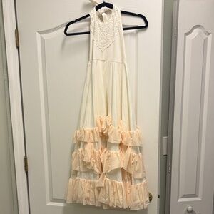 Dollcake Elegant Cream and Peach Halter Dress